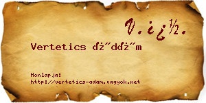 Vertetics Ádám névjegykártya
