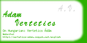 adam vertetics business card